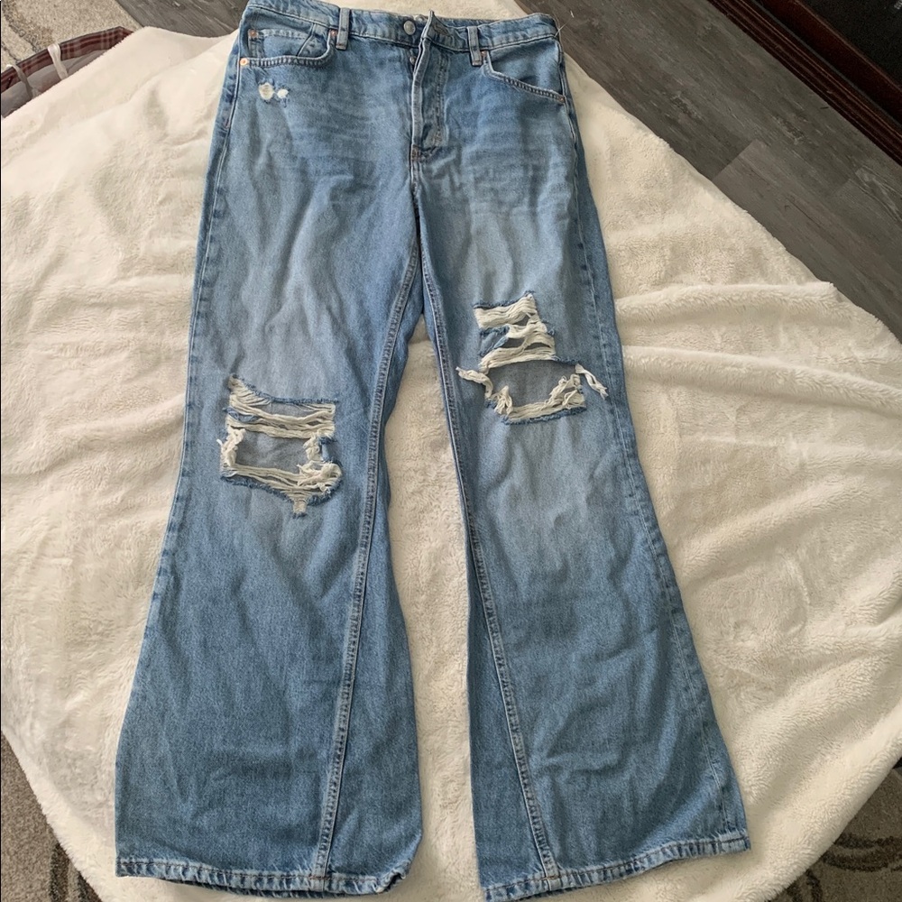 Nwot 100% cotton flared denim jeans